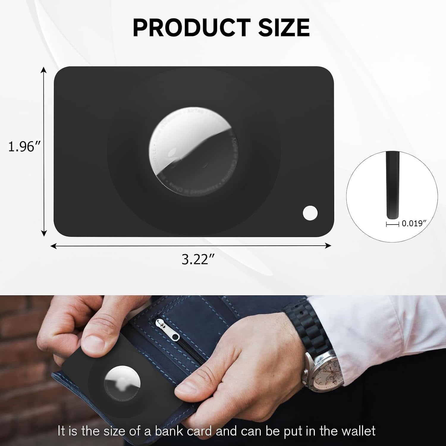 Premium Apple AirTag Brieftaschenhalter & Hülle, 2er Pack: Dünner AirTag Brieftaschenclip, Case für Apple Airtags, GPS-Tracker