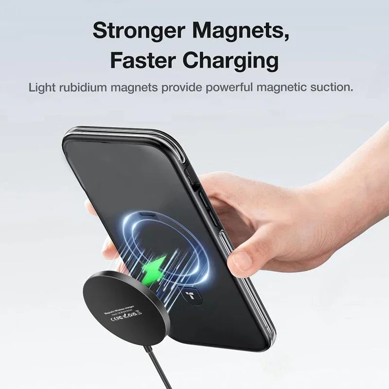 Premium 30W Magnetic Wireless Charger for Magsafe, Smartphones, Apple iPhone, Samsung, iOS & Android | USB-A, PD – Fast Wireless Charger and Stand