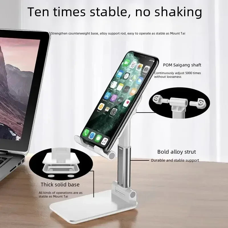 High-Quality Universal Stand: Tablet & Phone Holder for Apple iPad Pro 11, 10th, 10.2, 7th-9th Gen, Xiaomi, Samsung, Smartphones, Apple iPhone, Samsung, iOS & Android