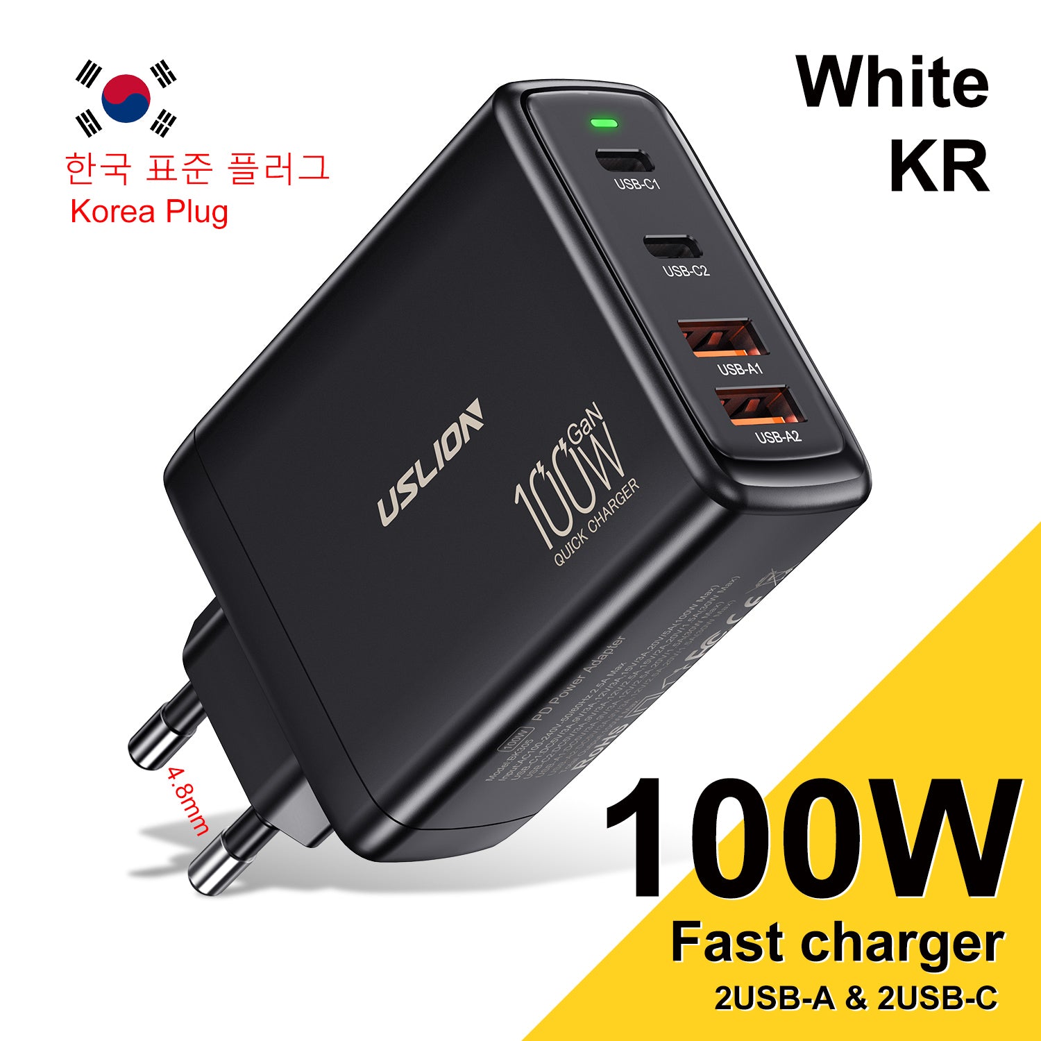 Premium 65W Gan Charger Desktop Fast Charger | 4-in-1 Laptop & Mobile Adapter for Smartphones, Apple iPhone, Samsung, iOS &amp; Android - Fast Charging