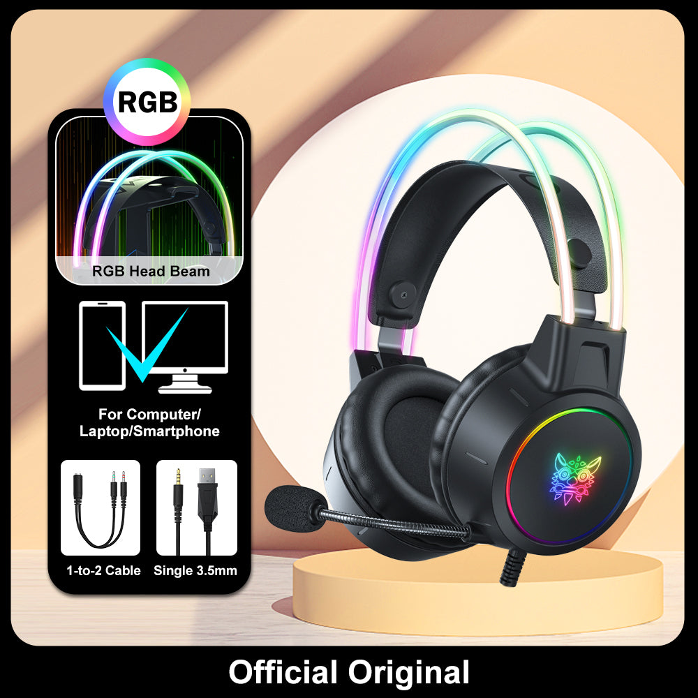 Premium Onikuma 2024 New Headset: Full RGB PC Gaming Headphones with RGB Lights for Gaming Colleagues | Limited Edition