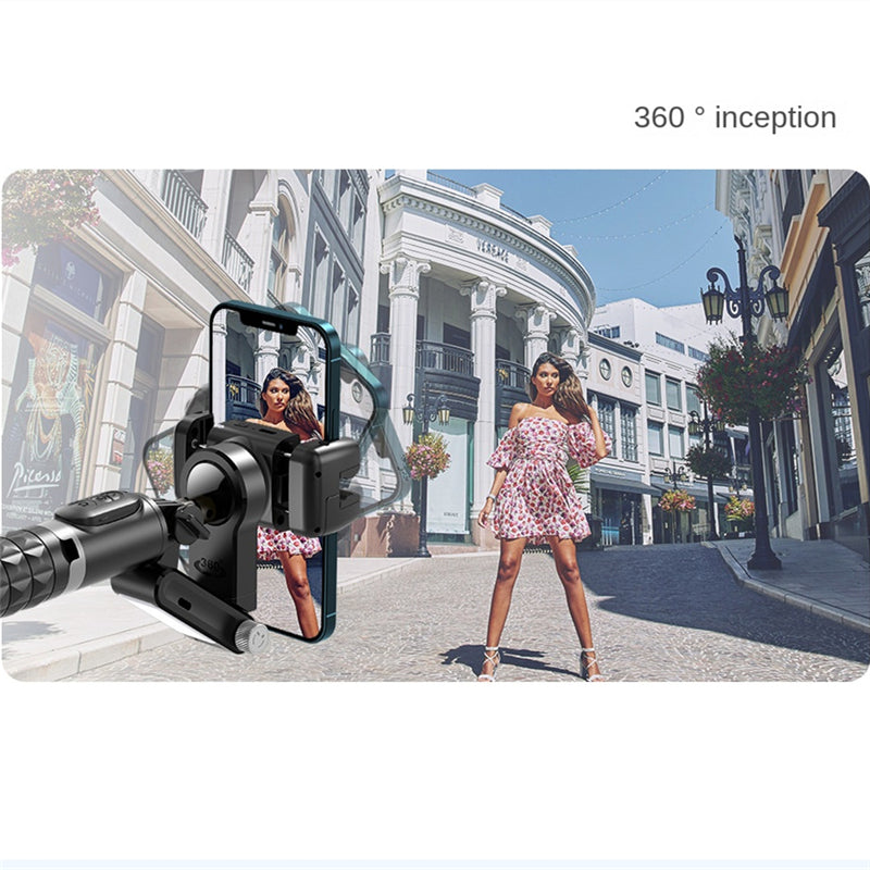 360° Rotating Gimbal Stabilizer, Selfie Stick & Tripod: High-Quality Accessory for Apple iPhone 16/15/14/13/12/11 Pro Max/Plus/Mini, Android, Samsung Smartphones, Apple iPhone, Samsung, iOS & Android | Live Photography