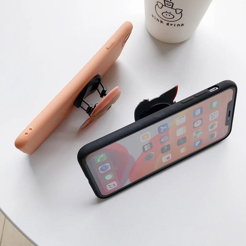 Luxury Cartoon Phone Holder with Ring Socket for Smartphones, Apple iPhone, Samsung, iOS & Android | Mobile Accessories, Car Mount, and Stand | Limited Edition