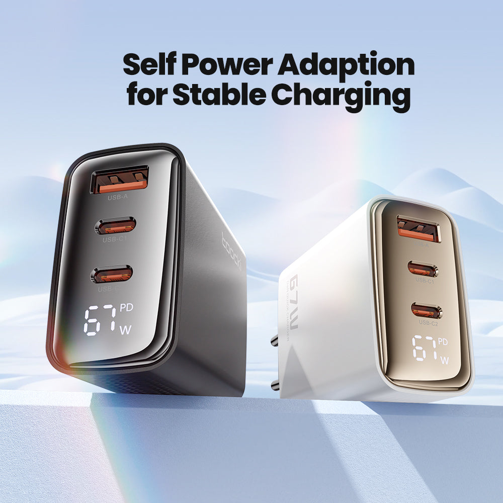 High-Quality 67W GAN USB C Charger Fast Charger 65W QC 4.0 PD 3.0 45W USB C Type C Fast Charger for Smartphones, Apple iPhone, Samsung, iOS &amp; Android MacBook