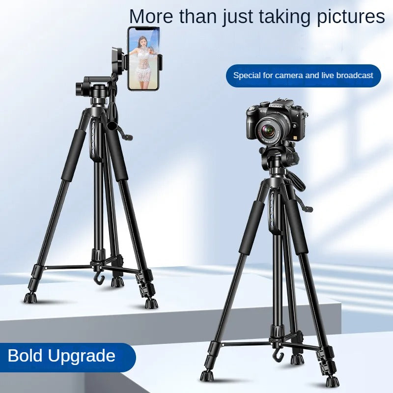 Professional Aluminum Travel Tripod, 140 cm for Videography & Photography: Quick Plate Mounting, Suitable for Smartphones, Apple iPhone 15/14/13/12/11 Pro Max/Plus/Mini, Samsung, Android, GoPro, Canon/Nikon DSLR/SLR