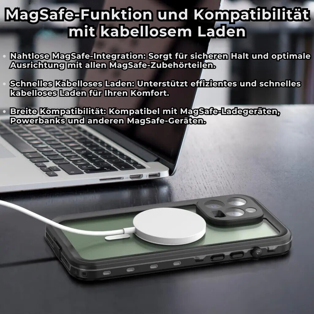 Militärstandard Wasserdichte IP68 iPhone Hülle mit MagSafe: Für Tauchen & Outdoor-Sport | Stoßfest & Langlebig - Phone Heaven Zone