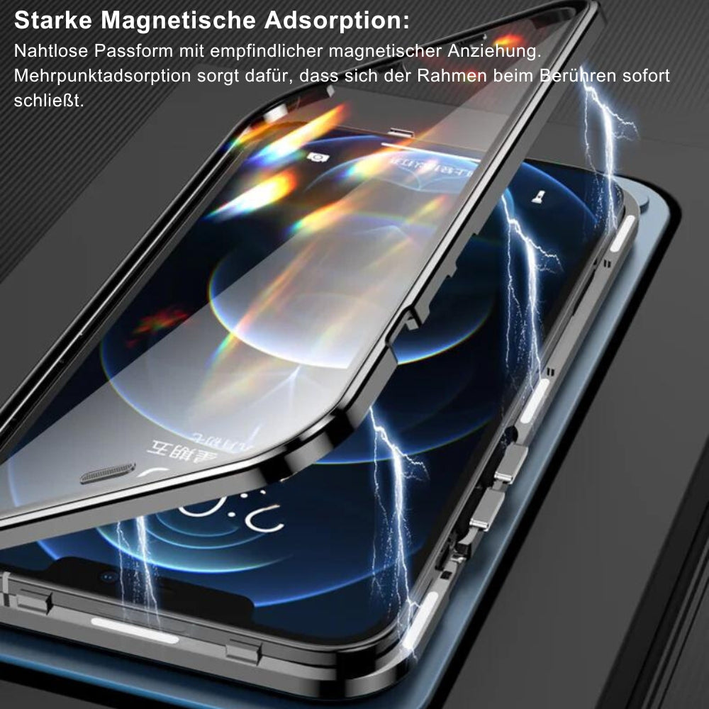 Magnetischer Glas-Metallrahmen Apple iPhone Hülle | Magsafe-kompatibel, 360° Vollschutz, Aluminiumlegierung, Transparente Glasschutzabdeckung mit Kameraschutz - Phone Heaven Zone