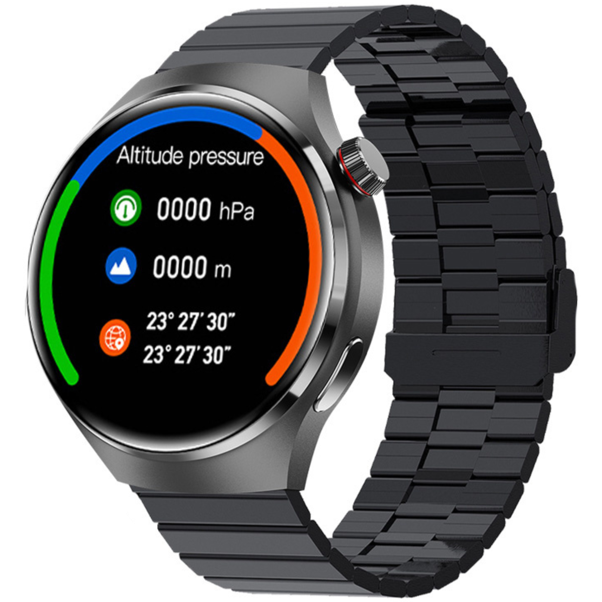 Premium Smartwatch für Männer | Uhr 4 Pro mit AMOLED HD Bildschirm Bluetooth Anruf, GPS Herzfrequenzmessung