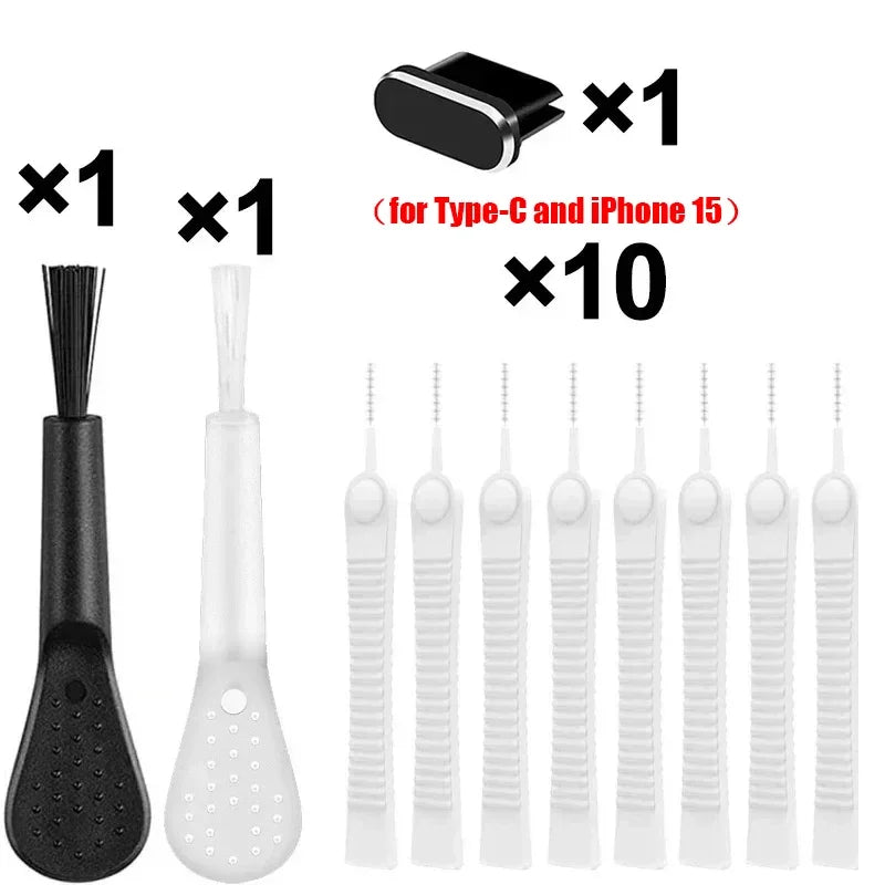 Handy-Ladeanschluss-Staubstopfen für Apple iPhone 15 14 13 Pro Max | Premium Port Cleaner Kit, Computer-Tastatur-Reiniger