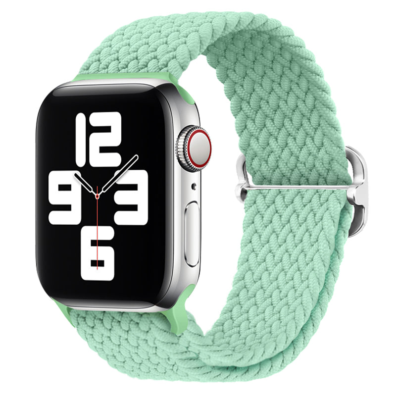 Luxus Nylon geflochtene Solo-Schlaufe für Apple Watch Armband 45mm 44mm 40mm Serie 9 8 7 6 5 4 SE2 Ultra | Verstellbares