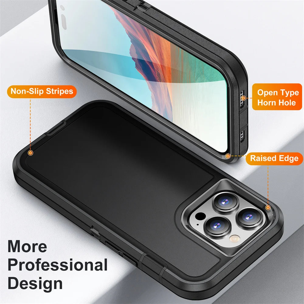 Premium Waterproof iPhone Case with 360-Degree Protection: Screen Protector, Shockproof, Scratch-Resistant | MagSafe Case with Camera Lens Protection for Apple iPhone 16/15/14/13/12 Pro Max, Plus, Mini | Armor Phone Case