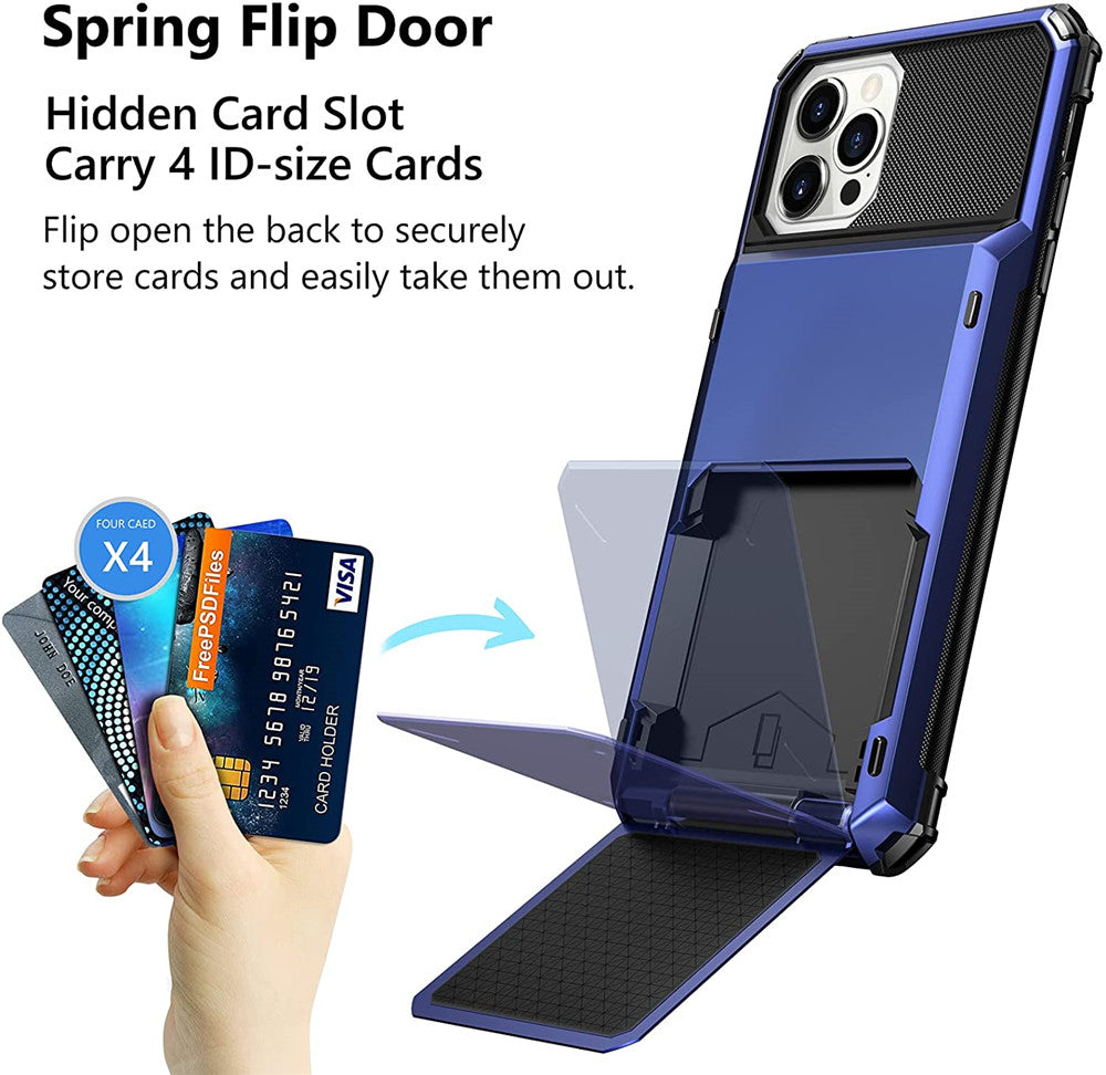 High-Quality Wallet with 4 Card Slots and Credit Card Holder Cover iPhone Case | MagSafe Case with 360-Degree Protection and Camera Lens Cover for Apple iPhone 16/15/14/13/12 Pro Max, Plus | Armor Phone Case | Premium Wallet Protective Cover