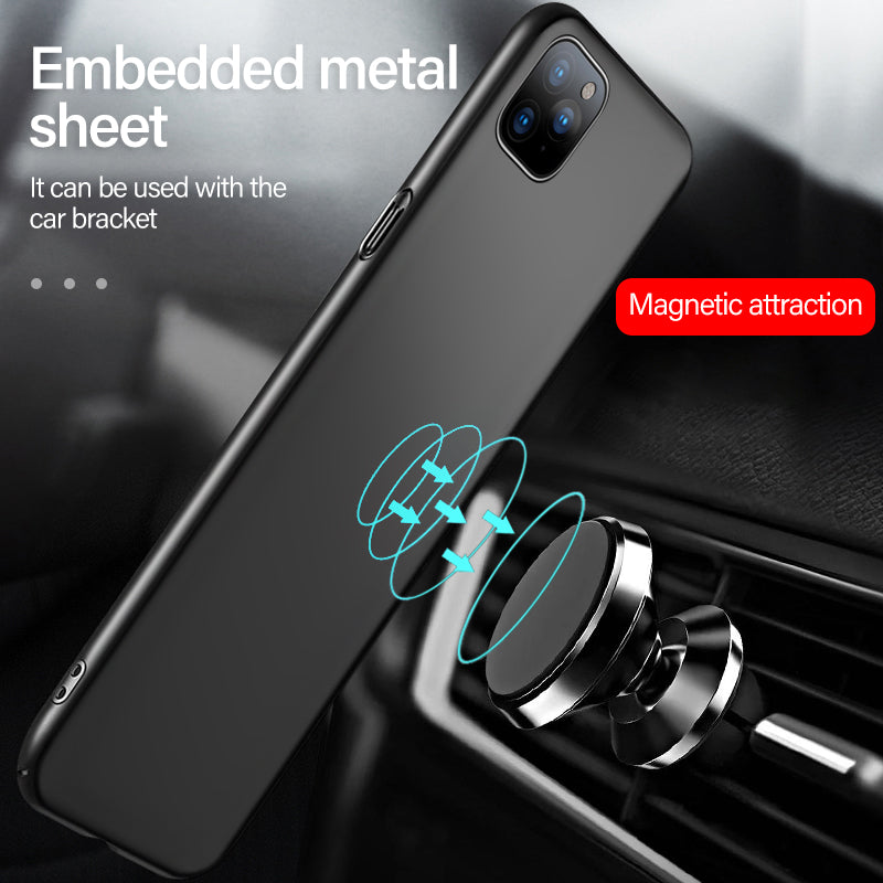 Magnetic Ultra-Thin Car Mount For Apple iPhone 16/15/14/13/12 Pro Max Plus Min Case | Shockproof Matte Lightweight Protective Cover