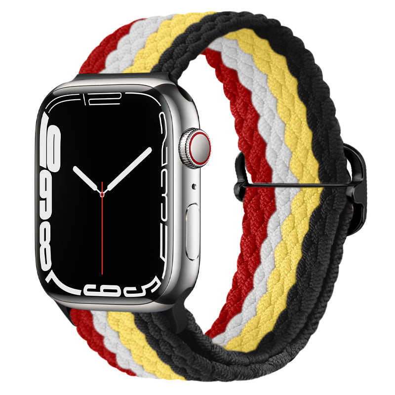 Luxus Nylon geflochtene Solo-Schlaufe für Apple Watch Armband 45mm 44mm 40mm Serie 9 8 7 6 5 4 SE2 Ultra | Verstellbares