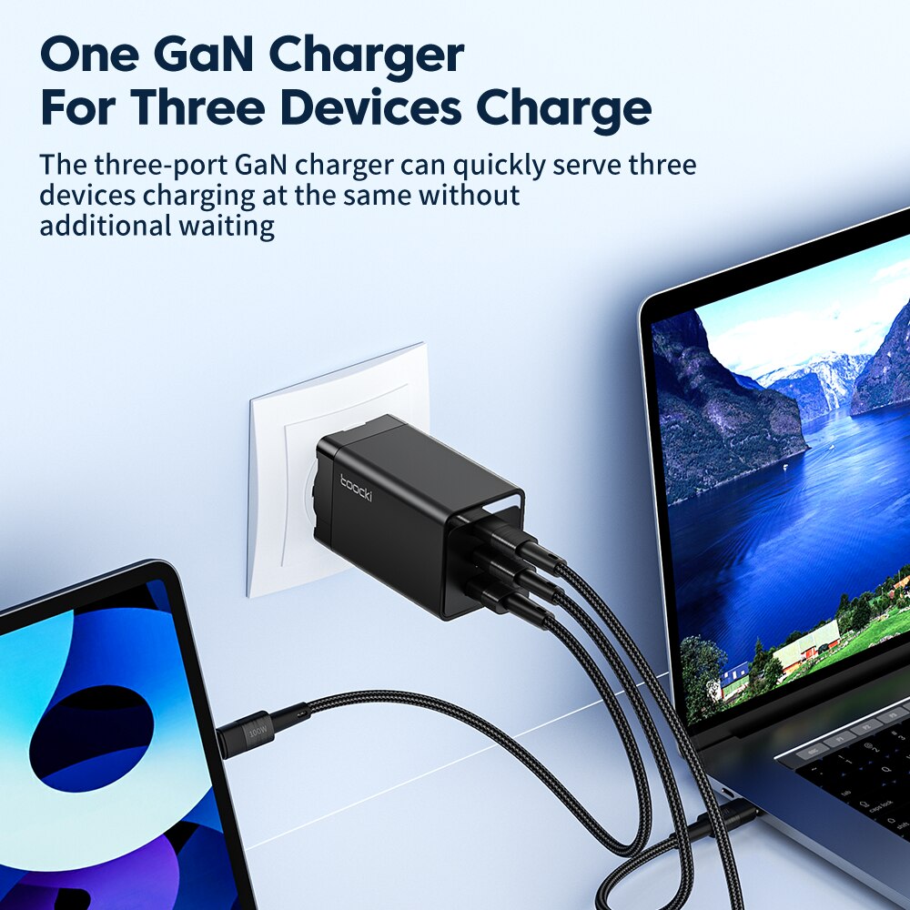 Hochwertiges 67W GAN USB C Ladegerät Schnellladegerät 65W QC 4.0 PD 3.0 45W USB C Typ C Schnellladegerät für Apple iPhone