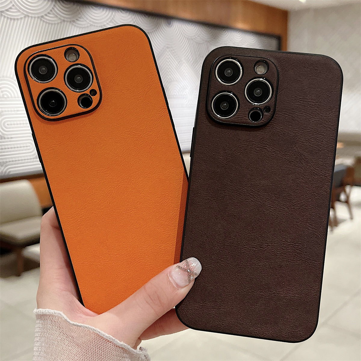 High-Quality Leather iPhone Case with Shockproof Camera Cover | MagSafe Compatible for Apple iPhone 16/15/14/13/12 Pro Max Plus Mini | Armor Protective Cover