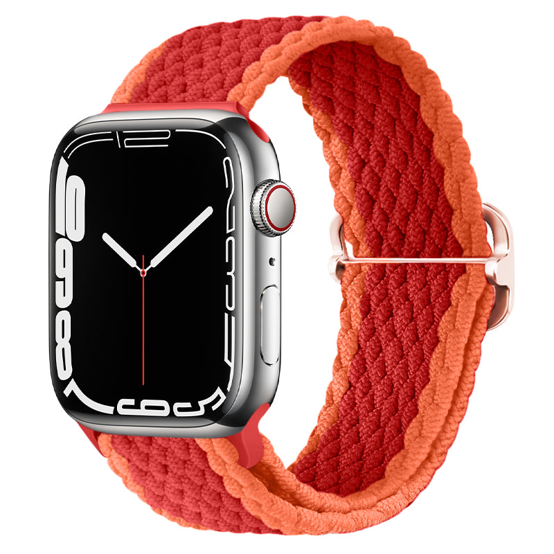 Luxus Nylon geflochtene Solo-Schlaufe für Apple Watch Armband 45mm 44mm 40mm Serie 9 8 7 6 5 4 SE2 Ultra | Verstellbares