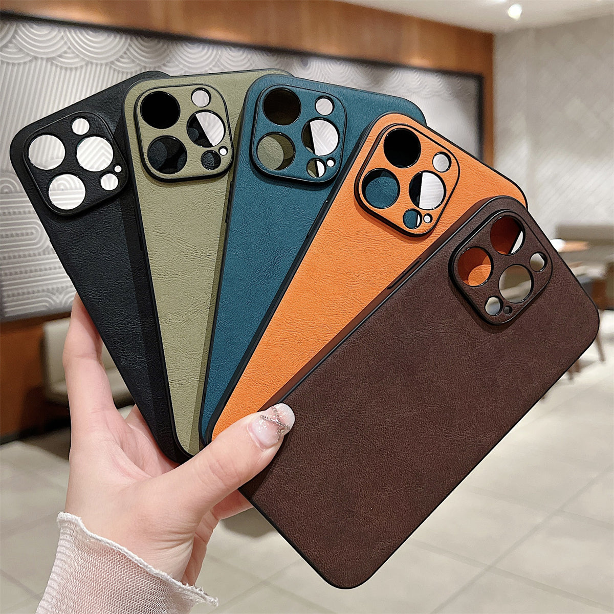 High-Quality Leather iPhone Case with Shockproof Camera Cover | MagSafe Compatible for Apple iPhone 16/15/14/13/12 Pro Max Plus Mini | Armor Protective Cover