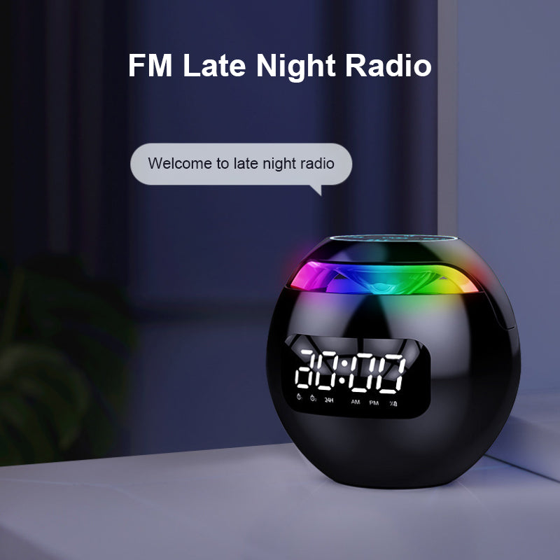 Mini Speaker with Bluetooth: Portable Smart Induction Digital Alarm Clock + High Quality Bluetooth 5.0 Speaker with LED Display, TF Card Slot, MP3 and USB Charging Function