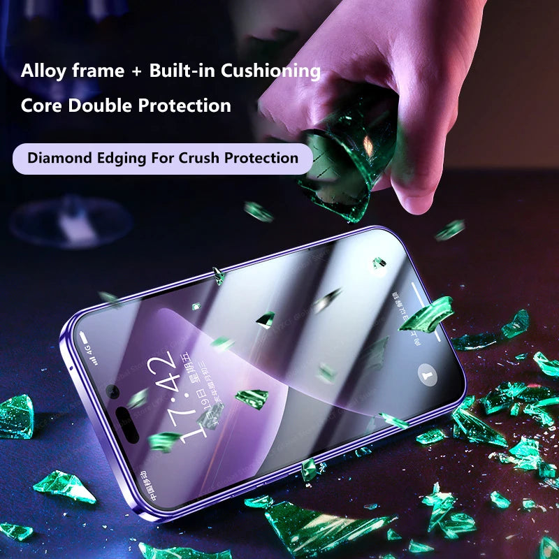 Luxus Ultra-Dünne iPhone Hülle mit 360° Vollschutz aus Metall und Glas | MagSafe-kompatibel, Magnetische Adsorption | Stoßfest mit Kameraschutz, Panzer-Schutzhülle | Stilvolle Handyhülle Apple iPhone 17/17 Air, 16/16e, 15, 14, 13 Pro Max Plus Mini Cover