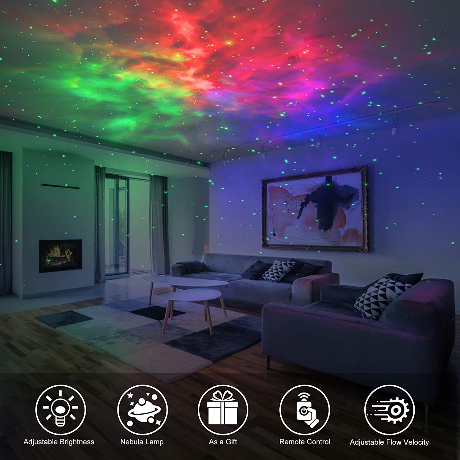 Premium Star Projector Light: Colorful Nebula Cloud Night Light, Dynamic Galaxy Star Night Light for Smartphone, Laptop, Tablet, PC, Apple iPhone, iPad, MacBook, iOS, Android, Samsung Bedroom, Playroom, Party | Limited Edition 