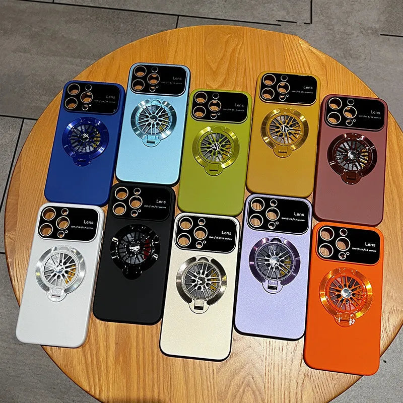 Premium iPhone Hülle, 360 Grad Rotierender Gyro-Standfunktion, Faltbarem Halter | MagSafe Case, Rundumschutz, Kameralinsenschutz für iPhone 17/17Air, 16/16e, 15, 14, 13 Pro Max Plus Cover | Panzertasche und Stoßsgenabdeckung | Hochwertige Schutzhülle