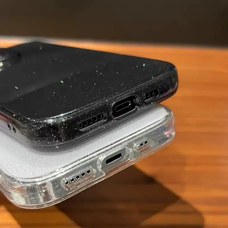 Luxus Bling Glitzer Transparente Stoßfeste Hülle für Apple iPhone 17/17 Air, 16/16e, 15, 14, 13 Pro Max Plus | Stilvoll & Schützend
