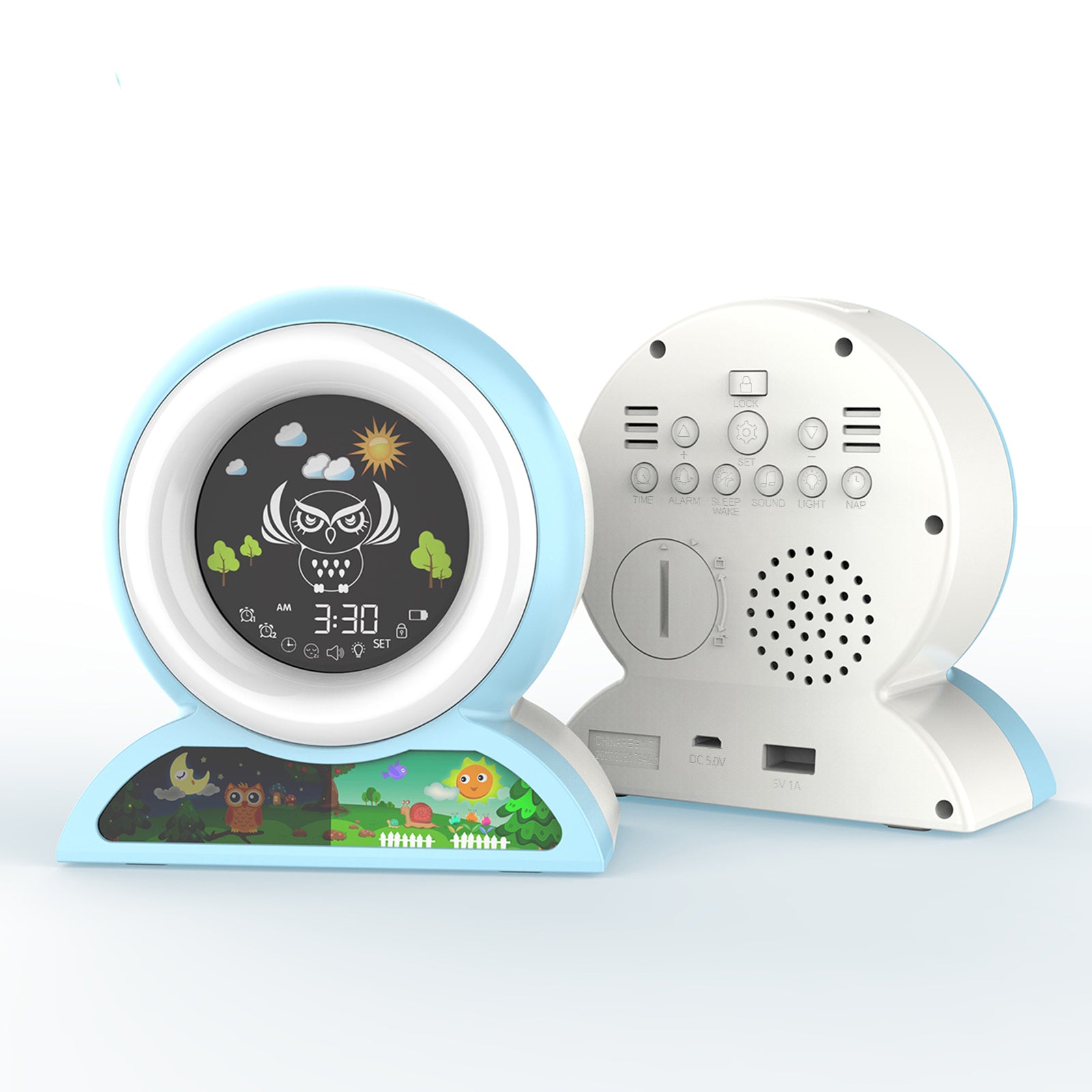 Luxury Cute Animal Kids Alarm Clock: Digital Sleep Trainer with Colorful Night Light, Snooze Function, Temperature Display & Nap Timer