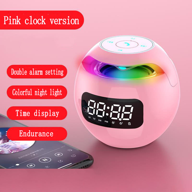 Mini Speaker with Bluetooth: Portable Smart Induction Digital Alarm Clock + High Quality Bluetooth 5.0 Speaker with LED Display, TF Card Slot, MP3 and USB Charging Function