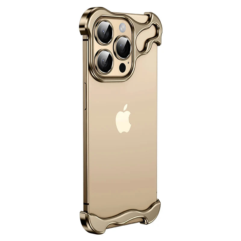 Premium Ultra-Thin Magnetic Frameless Matte Metal Alumium Alloy Bumper, Shockproof Metal Cover iPhone Case | MgSafe Case with 360-Degree Protction & Camera Lens Cover for Apple iPhone 16/15/14/13/12 Pro Max, Plus, Mini Cover | Shockproof Phone Case