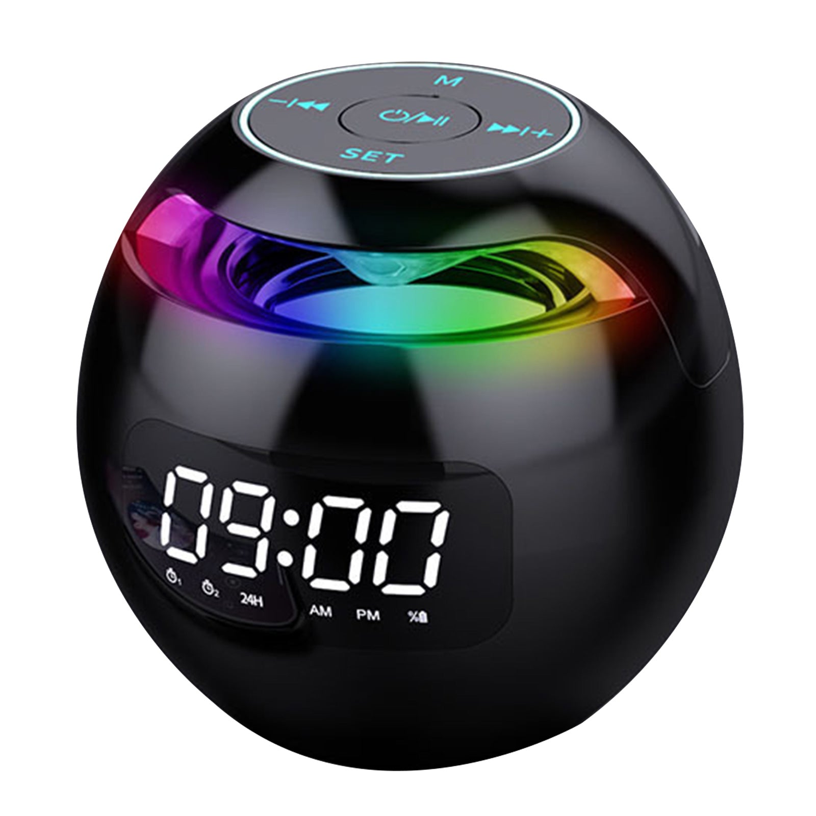 Mini Speaker with Bluetooth: Portable Smart Induction Digital Alarm Clock + High Quality Bluetooth 5.0 Speaker with LED Display, TF Card Slot, MP3 and USB Charging Function