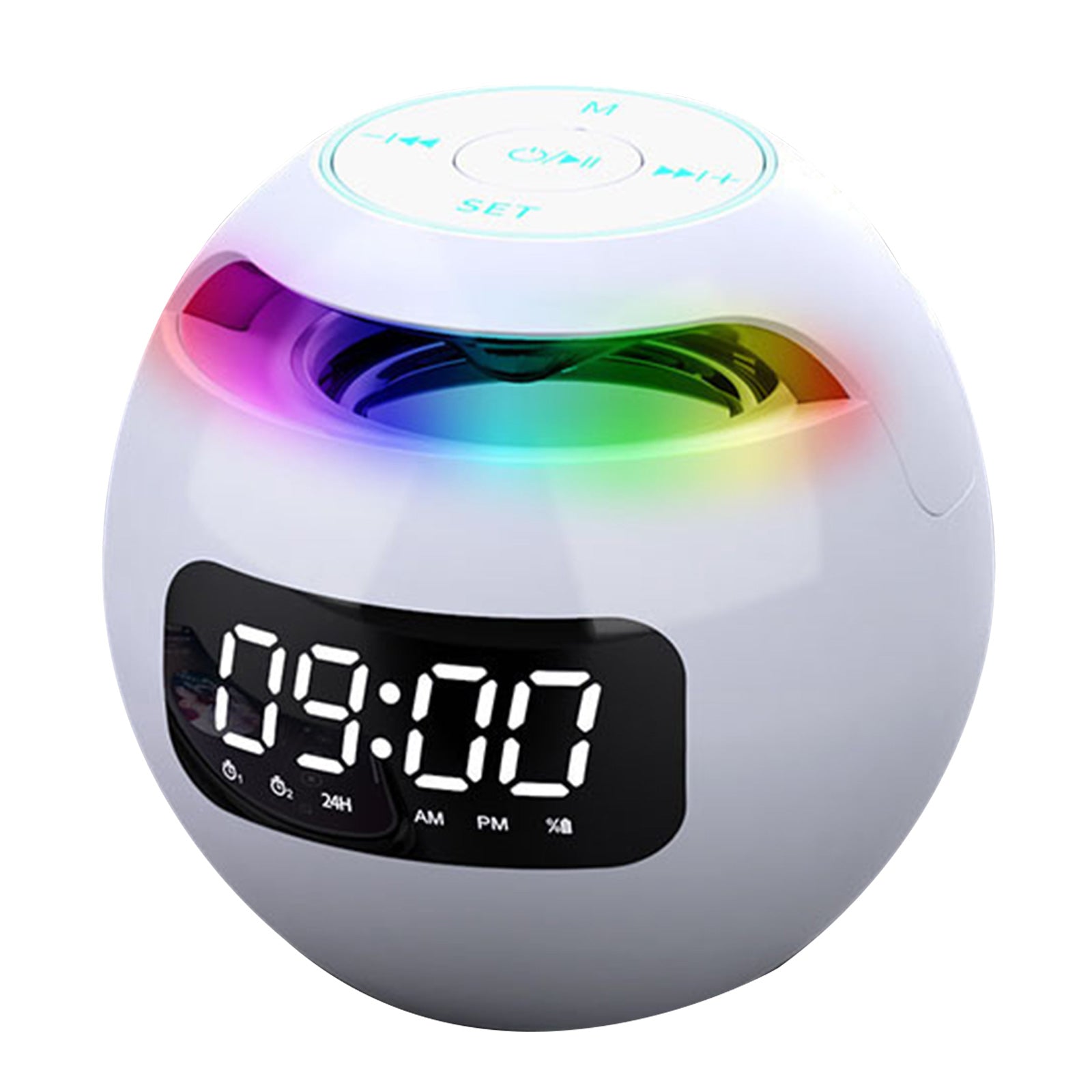 Mini Speaker with Bluetooth: Portable Smart Induction Digital Alarm Clock + High Quality Bluetooth 5.0 Speaker with LED Display, TF Card Slot, MP3 and USB Charging Function