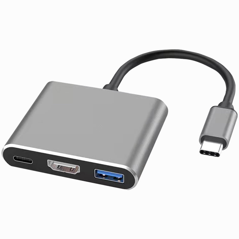 3-in-1 USB-C Hub: Typ-C zu HDMI Splitter, Hochwertige USB 3.0 Dockingstation für MacBook Air/Pro, Samsung - USB-C zu HDMI Hub