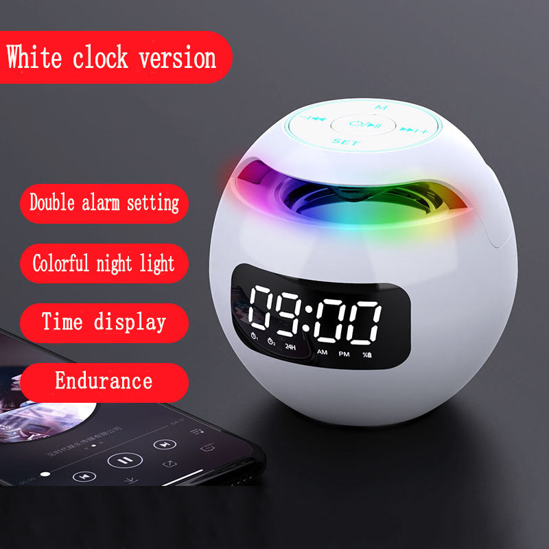 Mini Speaker with Bluetooth: Portable Smart Induction Digital Alarm Clock + High Quality Bluetooth 5.0 Speaker with LED Display, TF Card Slot, MP3 and USB Charging Function