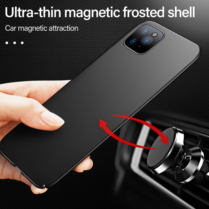 Magnetic Ultra-Thin Car Mount For Apple iPhone 16/15/14/13/12 Pro Max Plus Min Case | Shockproof Matte Lightweight Protective Cover