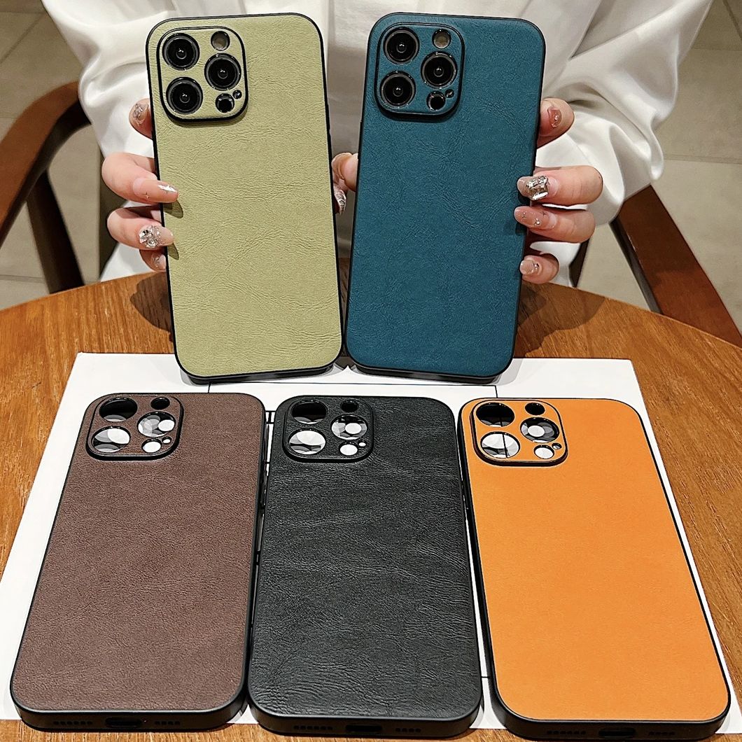 High-Quality Leather iPhone Case with Shockproof Camera Cover | MagSafe Compatible for Apple iPhone 16/15/14/13/12 Pro Max Plus Mini | Armor Protective Cover