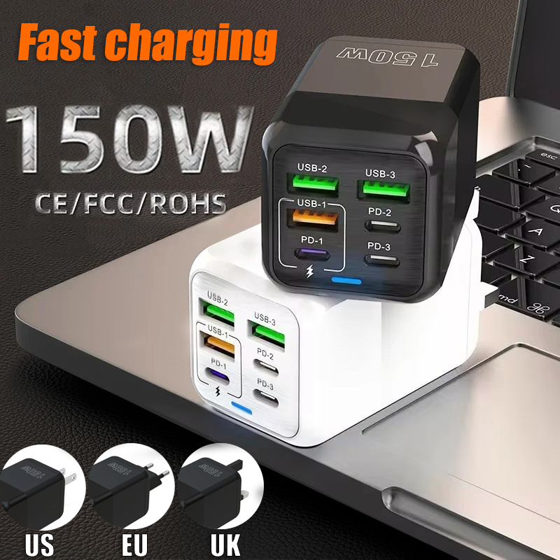 Premium 65W Gan Charger Desktop Fast Charger | 4-in-1 Laptop & Mobile Adapter for Smartphones, Apple iPhone, Samsung, iOS &amp; Android - Fast Charging