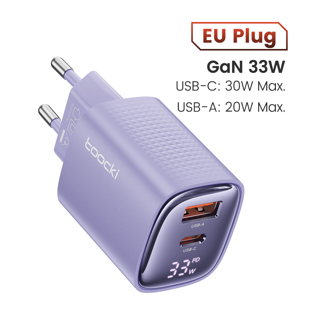 Premium Tech GaN USB Type C Charger 65W 45W PPS PD QC 4.0 | Fast Charger for Smartphones, Apple iPhone, Samsung, iOS & Android MacBook, Laptop, iPad, AirPods, Tablet, iOS,