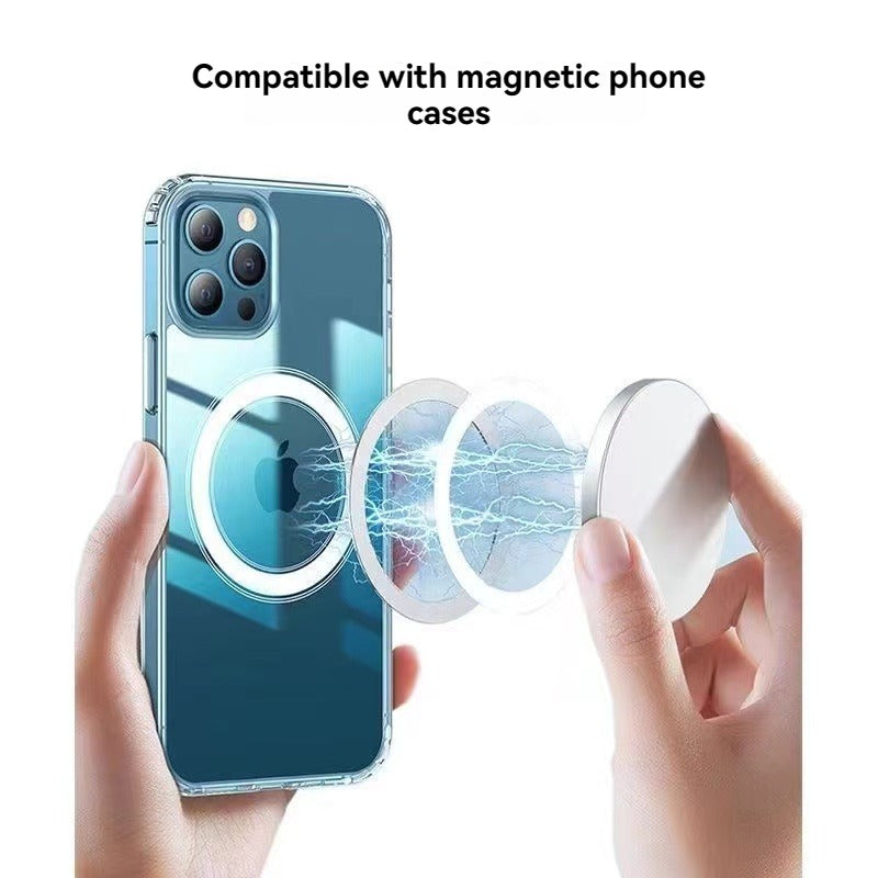 Premium Wireless Car Charger & Magnetic MagSafe Car Phone Mount for Smartphones, Smartphones, Apple iPhone, Samsung, iOS & Android - Blue Light Car Phone Holder