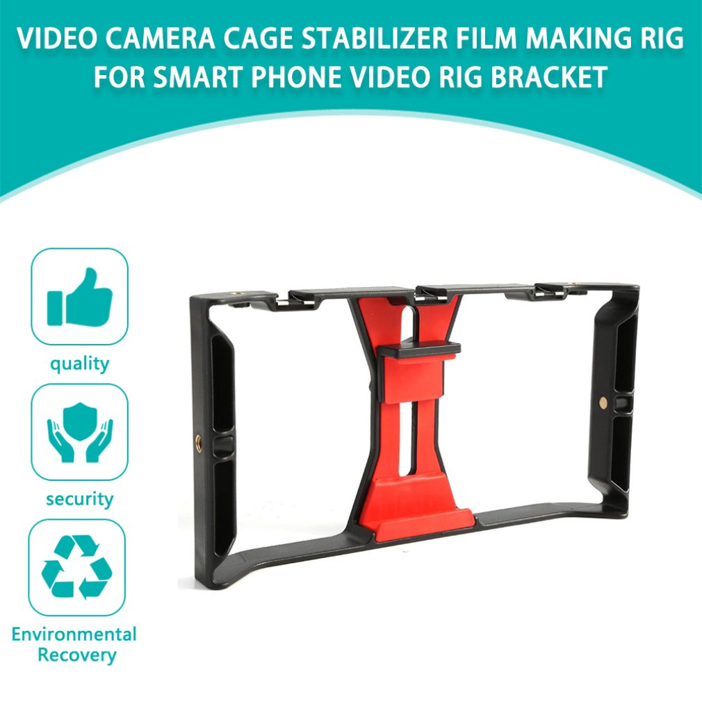 Camera Cage Stabilizer for Smartphones, Apple iPhone, Samsung, iOS & Android : Film Production Rig & Hand Grip Bracket | Premium Video Camera Cage for Apple iPhone and Android