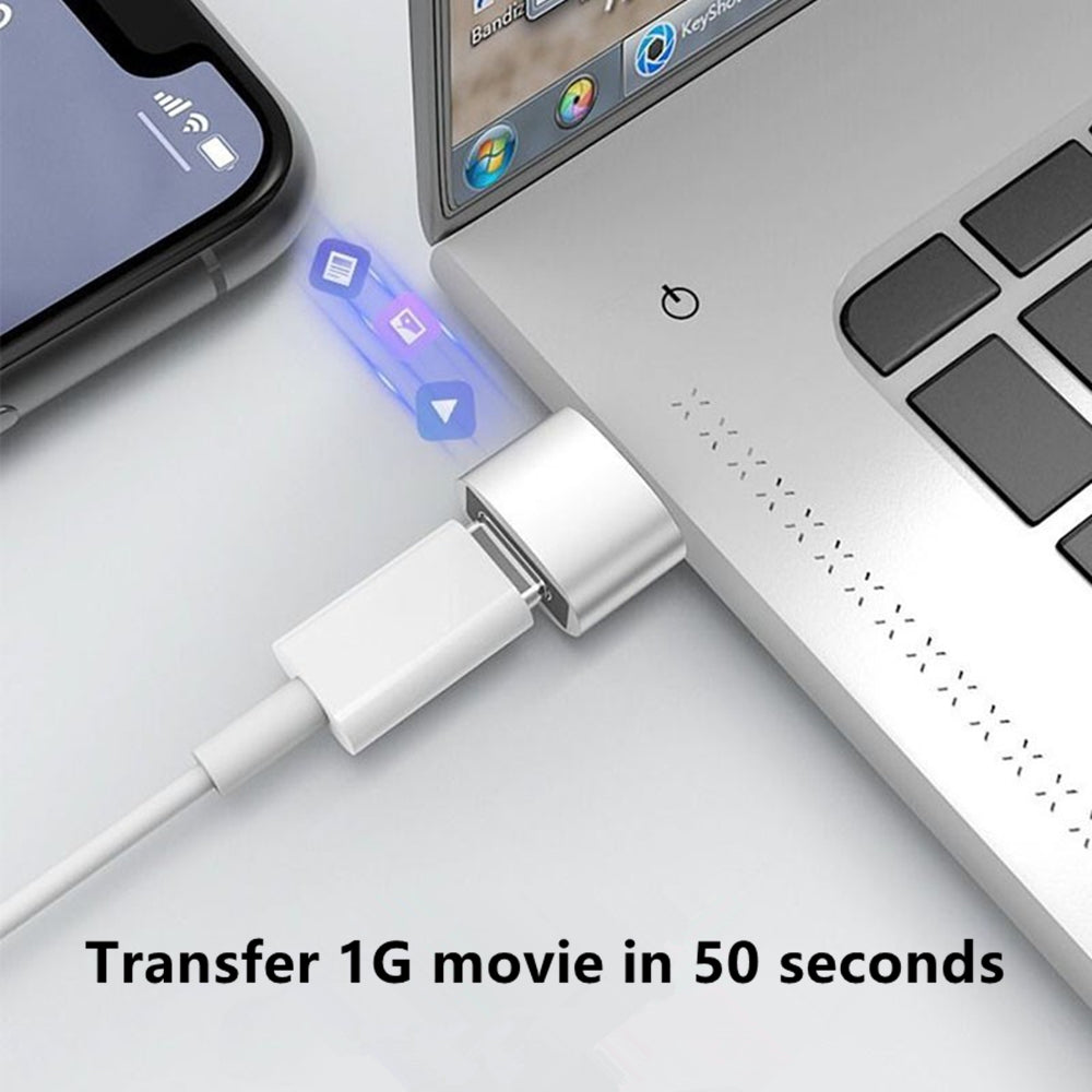 Premium 3D USB OTG Adapter | Type C for Smartphone, Laptop, Tablet, PC, Apple iPhone, iPad, MacBook, iOS, Android, Samsung AirPods, Type C Cable – Data and Charging Converter