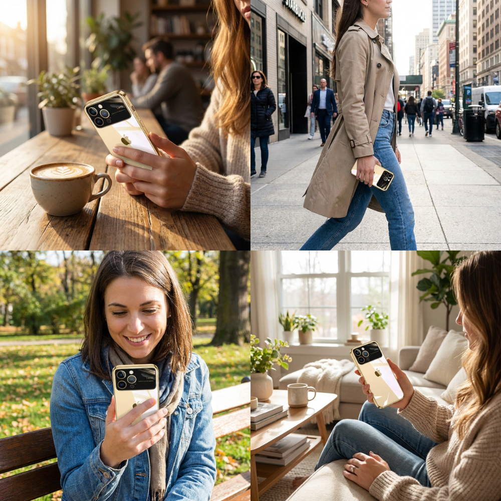 Luxus Apple iPhone Hülle mit Kameraschutz | Magsafe Case Hart-PC-Glas Klar Transparent Ultra Dünnes Silikon Cover und Linsenschutz | Stoßfänger Vollabdeckung Sturzsichere Premium Bumper Handyschutzhülle