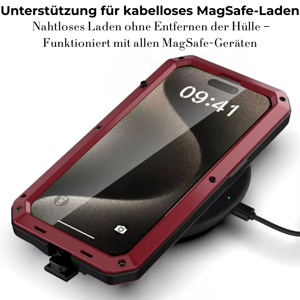 Military Heavy-Duty Metal iPhone Case – Full-Body Hybrid Cover with Slide Camera Protection & Built-in Screen Protector