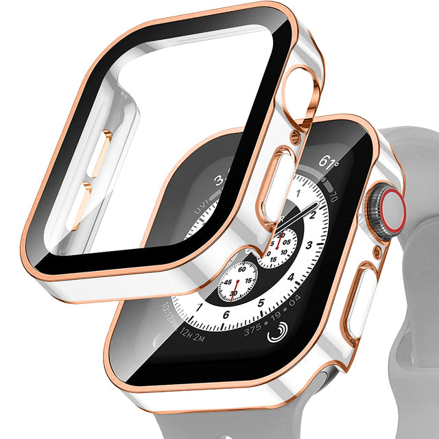 Premium Case for Apple Watch 45mm 41mm 44mm 40mm, Tempered Glass Screen Protector, iWatch Series 10/9/8/7/6/5/4/3/2/1 & Ultra 2/1, SE: 2024, 2023, 2022, 2021, 2020, 2019, 2018, 2017, 2016 | High-Quality Glass, Case, and Casing | Limited Edition