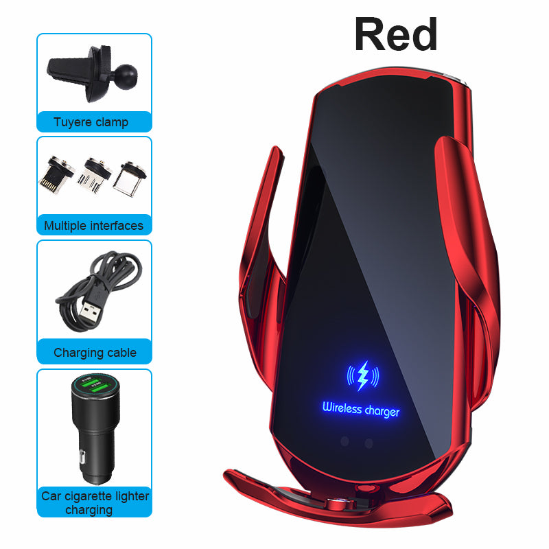 Car Wireless Phone 30 W Fast Charger |  Premium USB Type-C with Magnetic Infrared Sensor, LED Indicator & Car Mount - Compatible with Smartphones, Apple iPhone, Samsung, iOS & Android