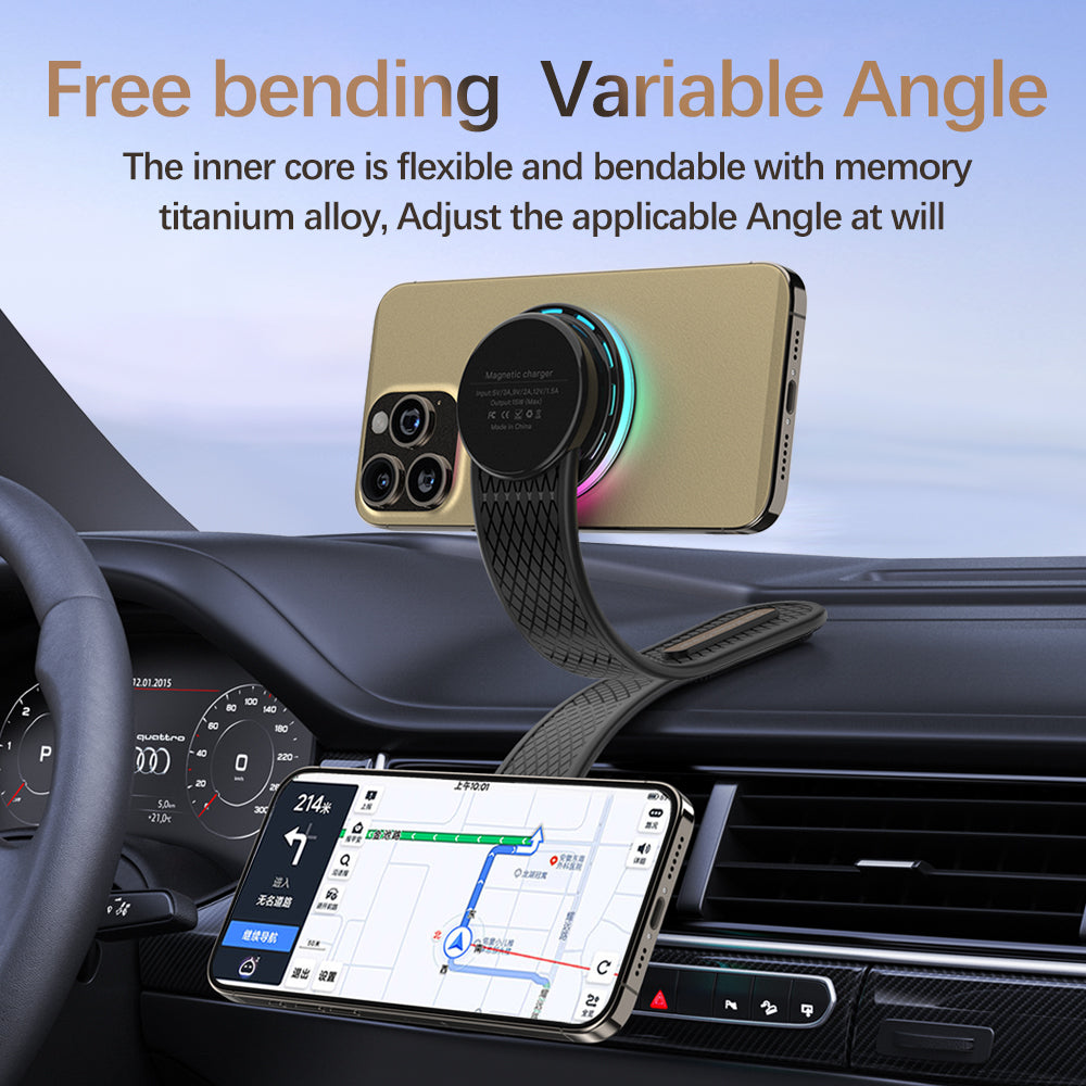 Premium Magnetic Car Phone Holder and Wireless Charger - for Smartphones, Apple iPhone, Samsung, iOS & Android