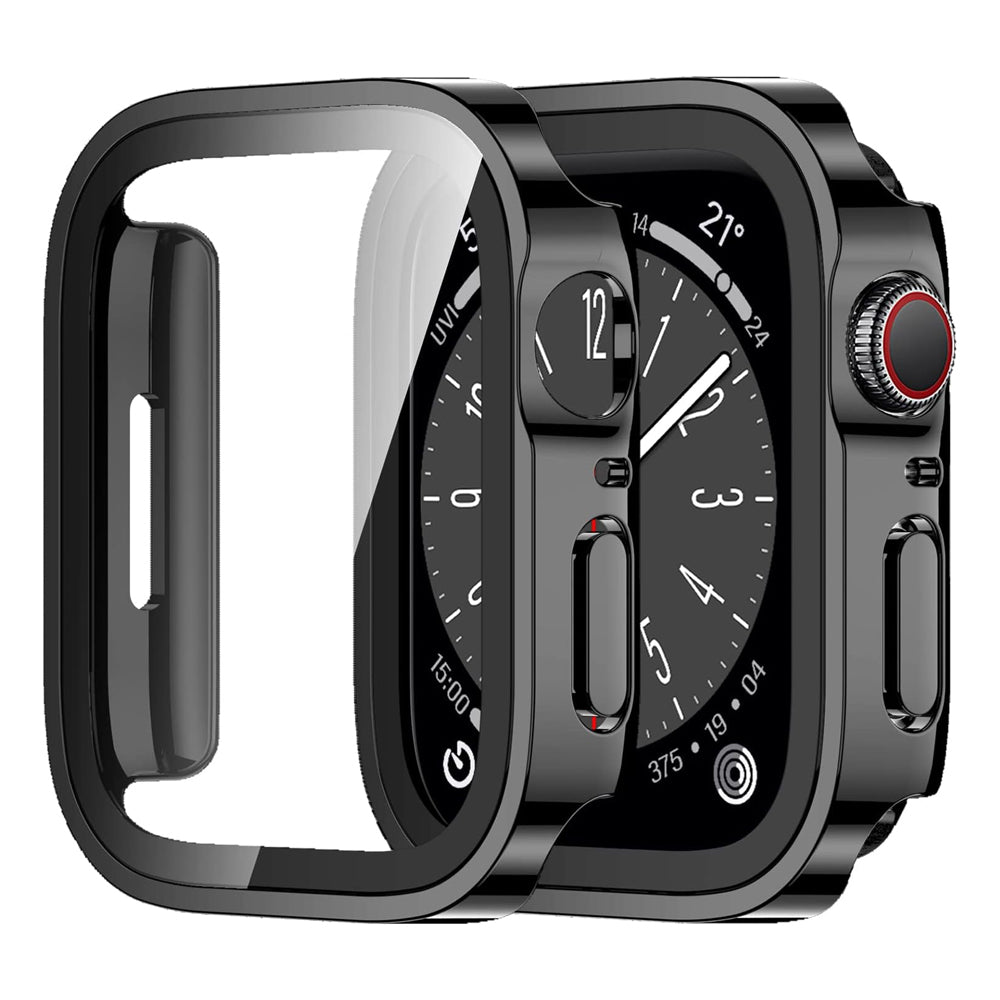 Premium Case for Apple Watch 45mm 41mm 44mm 40mm, Tempered Glass Screen Protector, iWatch Series 10/9/8/7/6/5/4/3/2/1 & Ultra 2/1, SE: 2024, 2023, 2022, 2021, 2020, 2019, 2018, 2017, 2016 | High-Quality Glass, Case, and Casing | Limited Edition