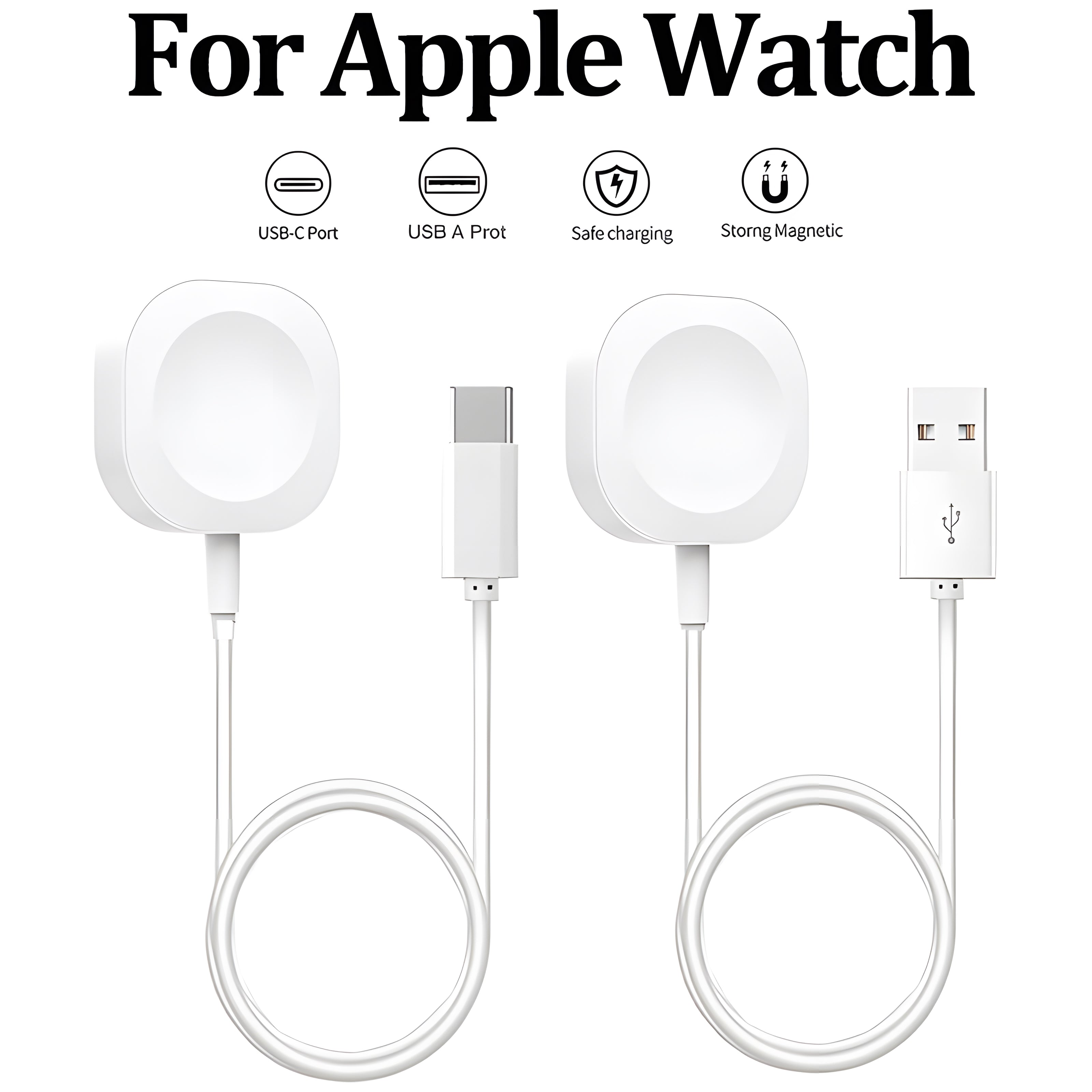 Cable for High-Quality Apple iWatch Wireless Charger Watch 10/9/8/7/6/5/4/3/2/1 & Ultra 2/1, SE: 2024, 2023, 2022, 2021, 2020, 2019, 2018, 2017, 2016 | Charging for iPhone 14 13 12 11 | Premium USB Lightning Charging Cable