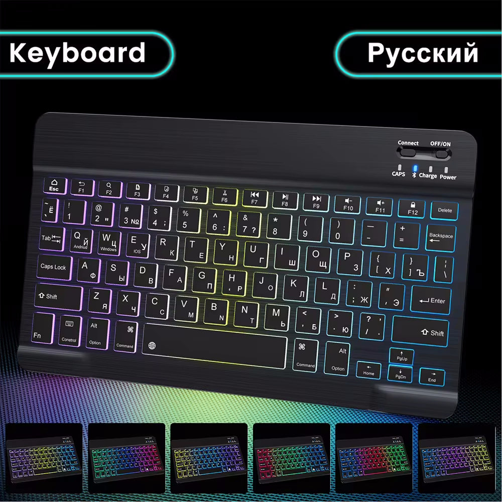 10-Inch Backlit for iPad/Pro/Air/Mini: 10/9/8/7/6/5/4/3 Series: Keyboard and Mouse Backlight | Premium Bluetooth Keyboard For iOS Android Windows Wireless Keyboard and Mouse