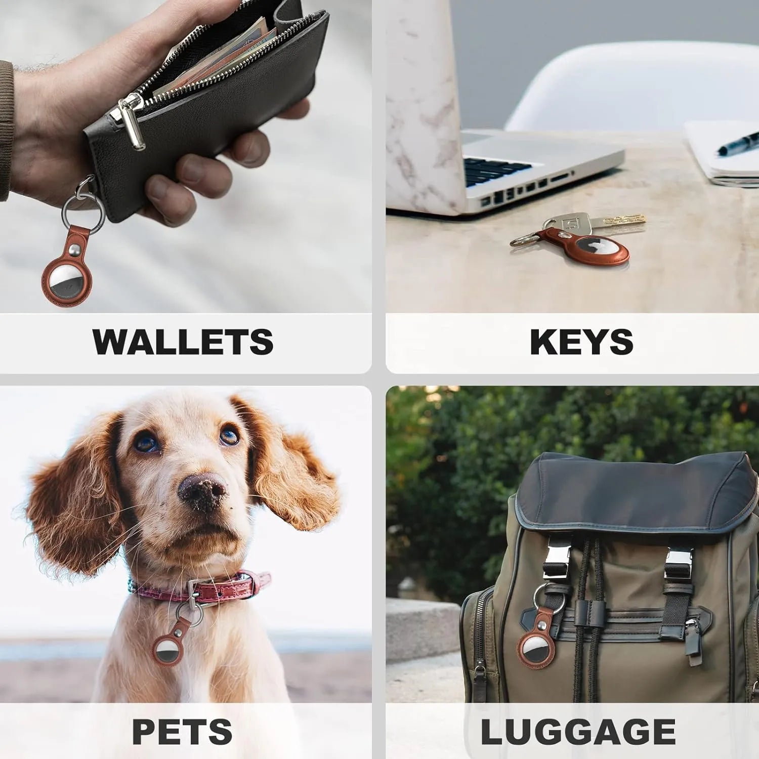 Premium™ AirTag leather case with keychain